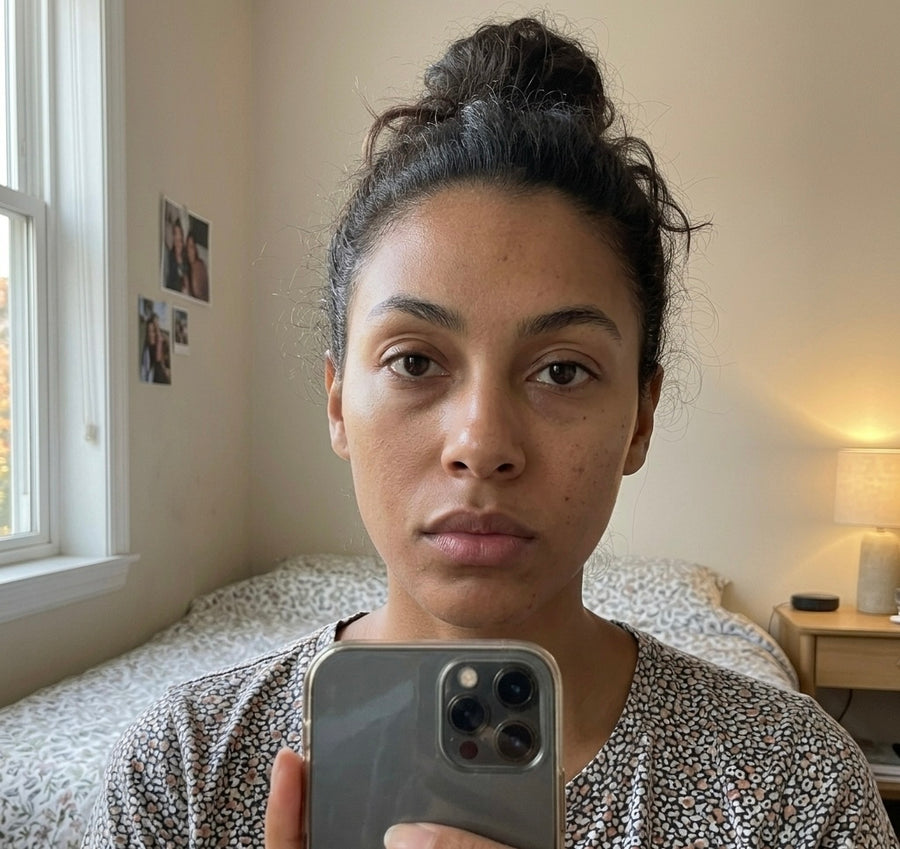 Visage après plusieurs semaines de rituel, photo réelle